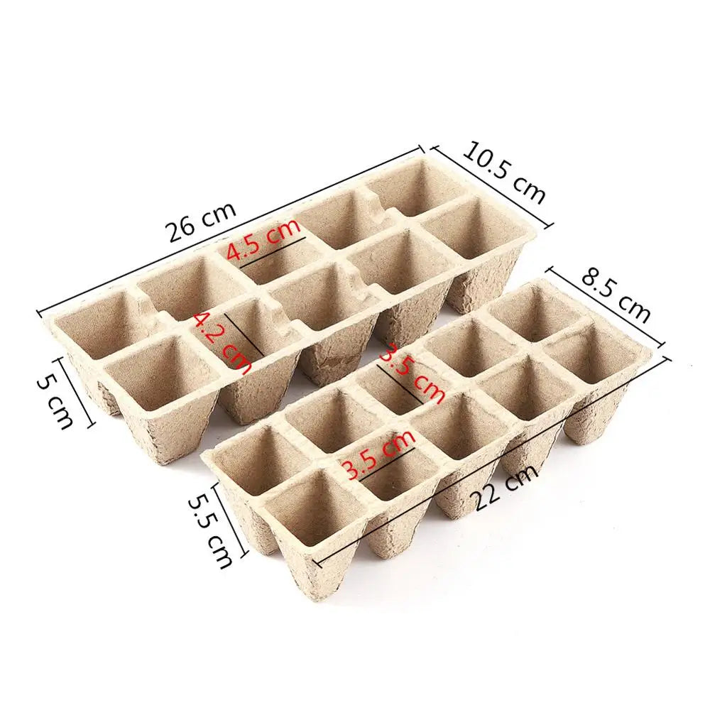 10-Grid Peat Pots Seed Starter Trays — Biodegradable & Eco-Friendly