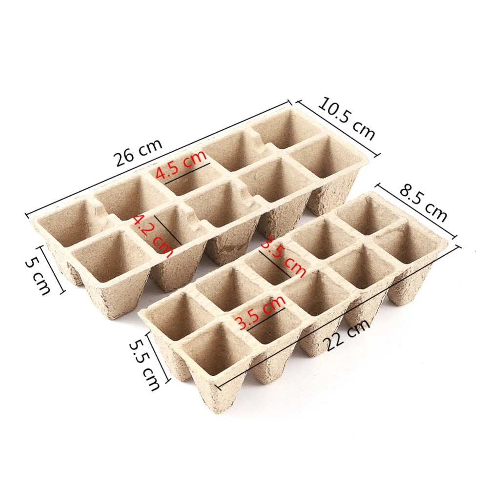 10-Grid Peat Pots Seed Starter Trays — Biodegradable & Eco-Friendly