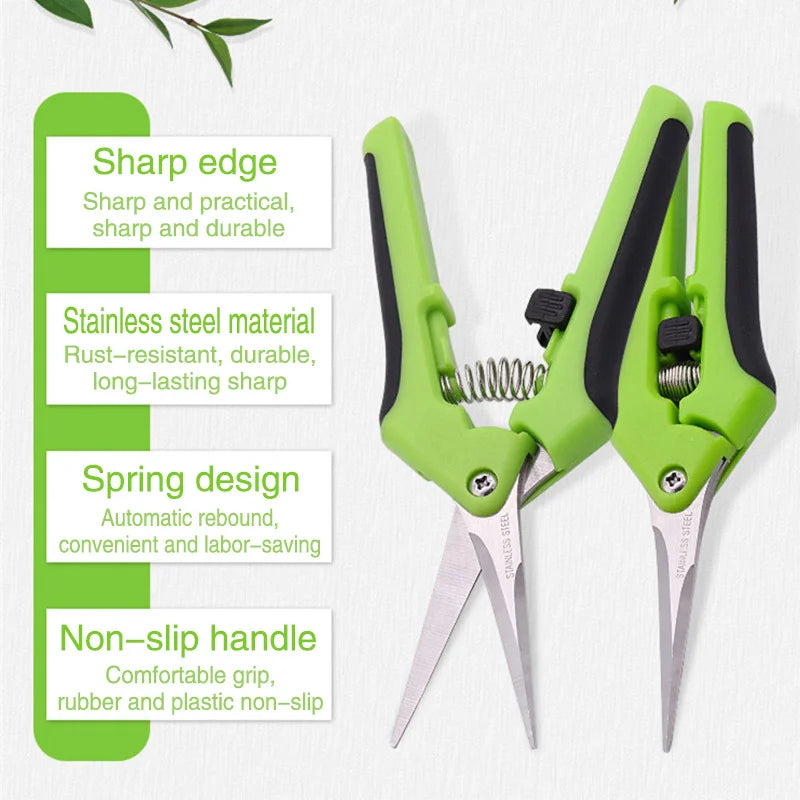 6.5 Inch Gardening Scissors Hand Pruner — Stainless Steel Blades