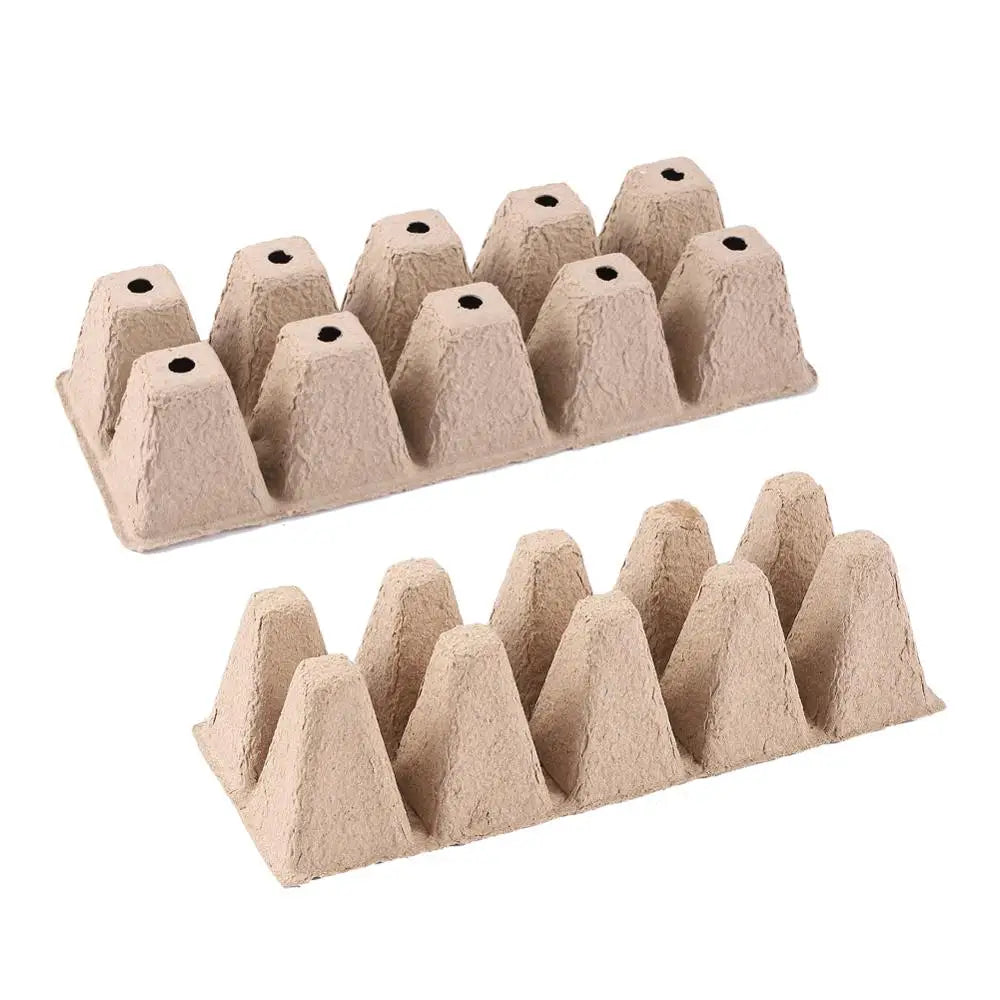 10-Grid Peat Pots Seed Starter Trays — Biodegradable & Eco-Friendly