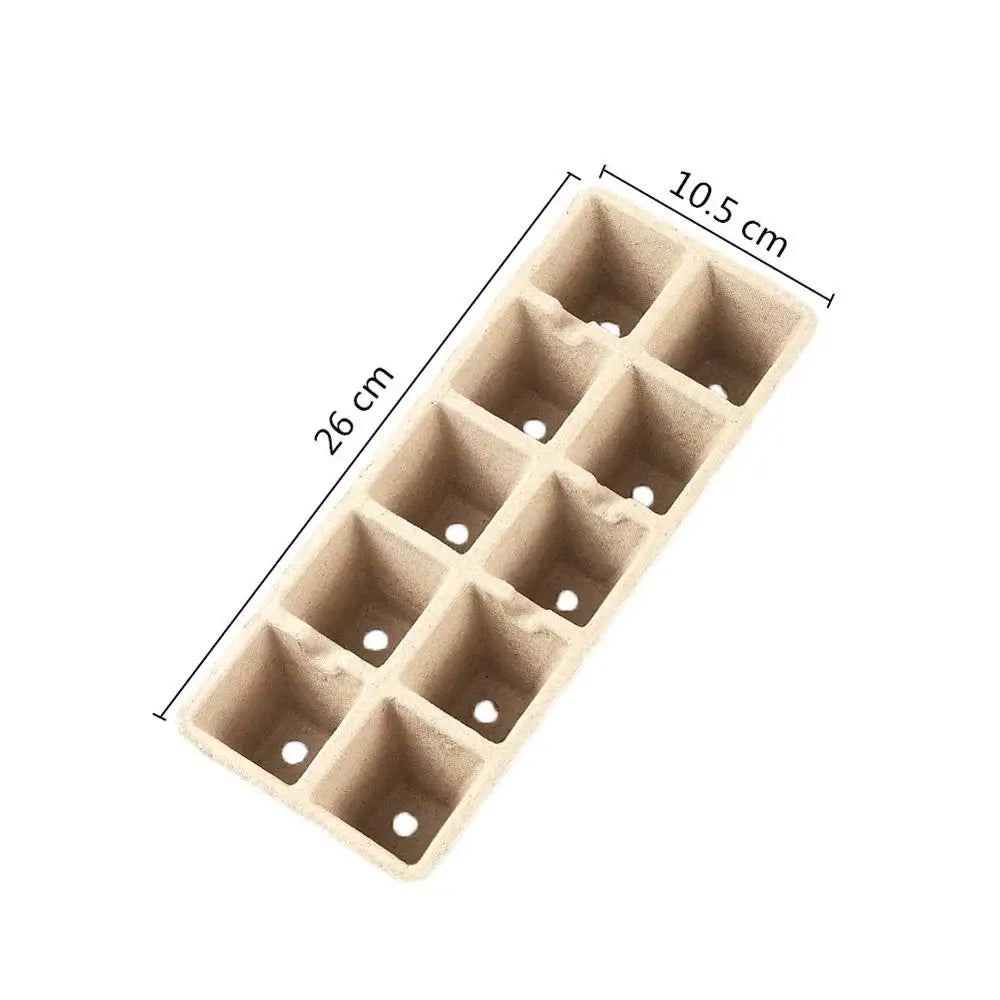 10-Grid Peat Pots Seed Starter Trays — Biodegradable & Eco-Friendly
