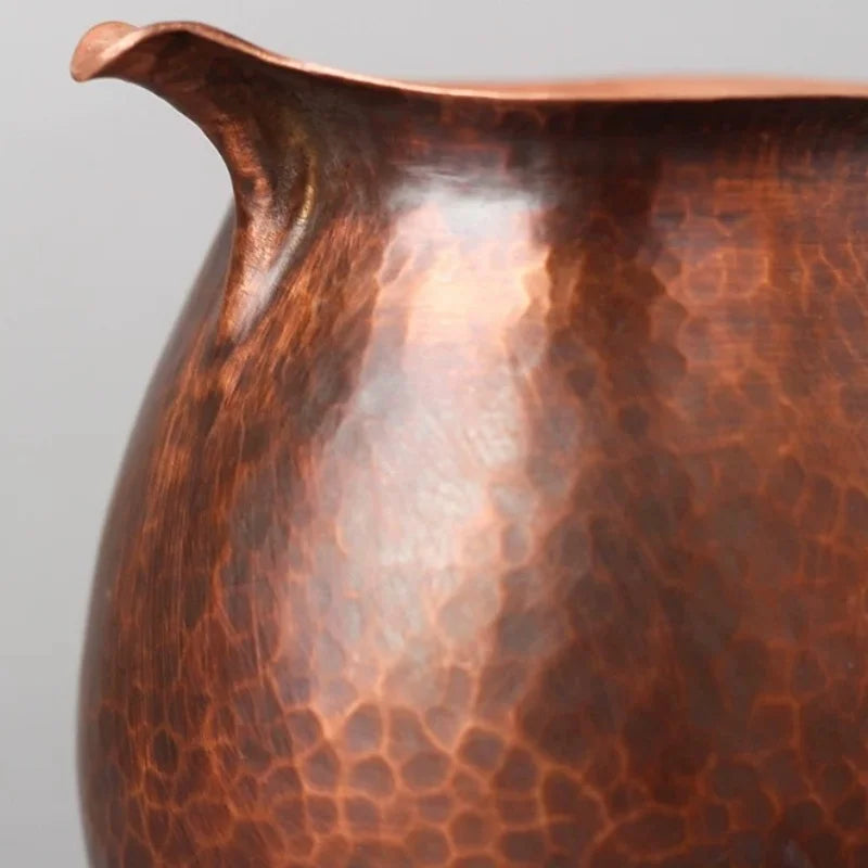 Vintage Pure Copper Tea Mug — Hammered Texture & Handcrafted Design
