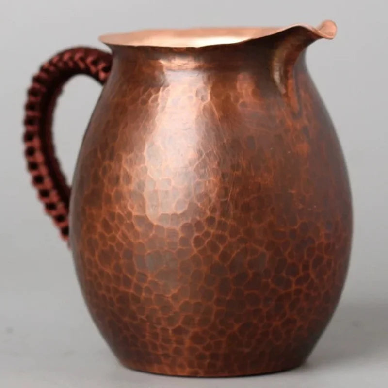 Vintage Pure Copper Tea Mug — Hammered Texture & Handcrafted Design