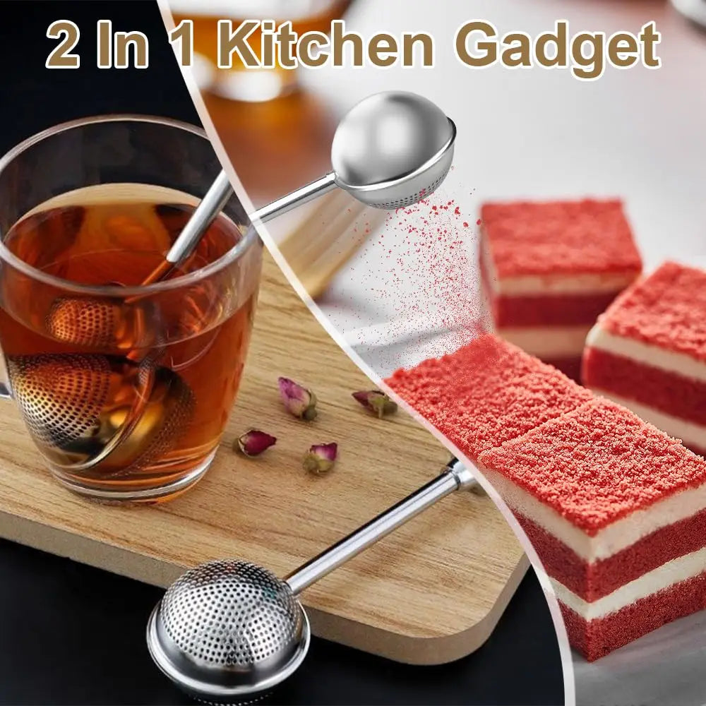 2 Pcs Stainless Steel Tea Strainers — Fine Mesh Infuser Set (Full + Half)