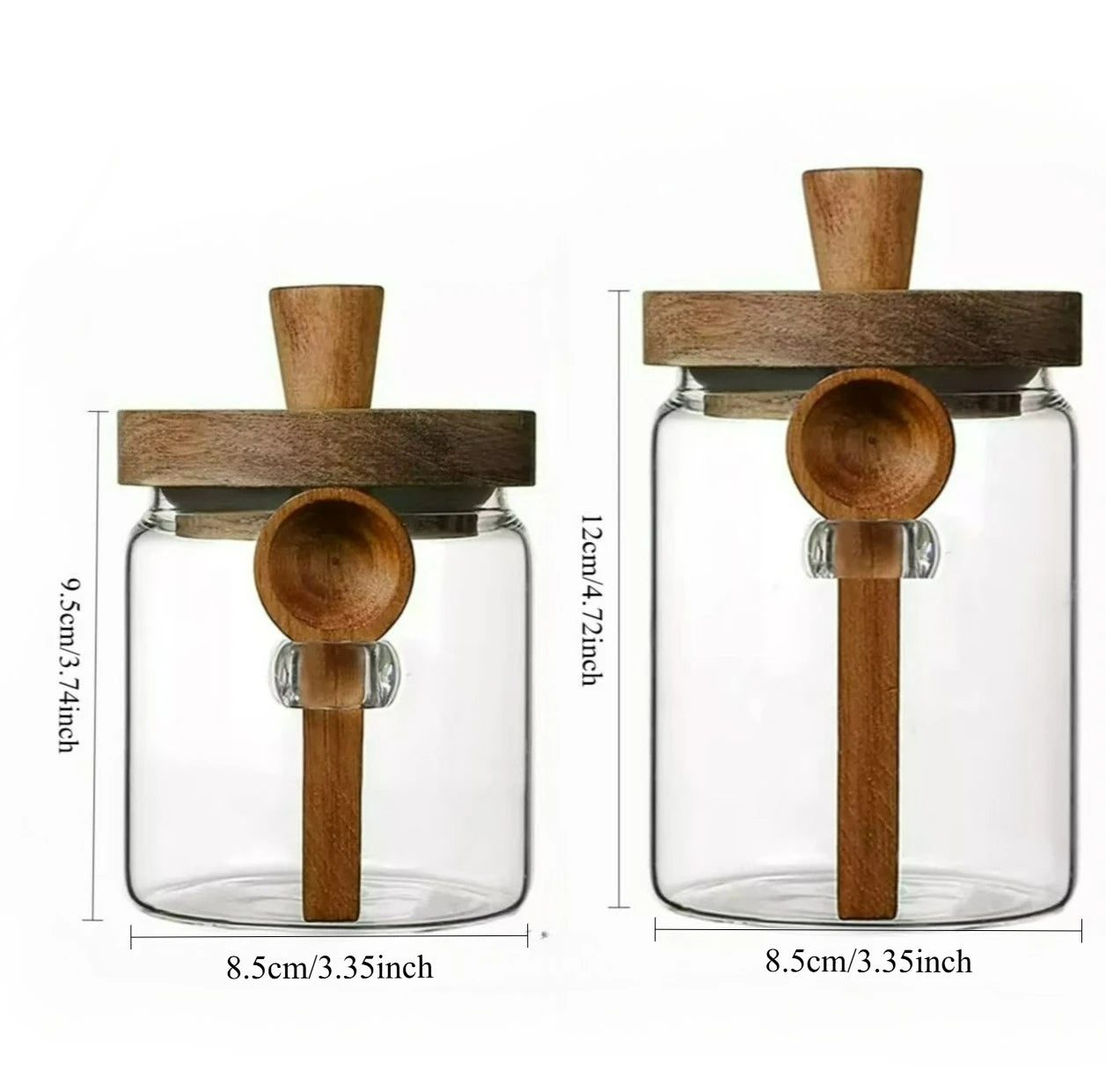 Glass Sealed Storage Jar — Wooden Lid & Spoon