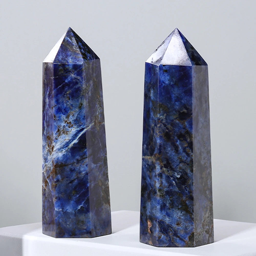 Natural Stone & Crystal Point Wands — Rose Quartz & Amethyst