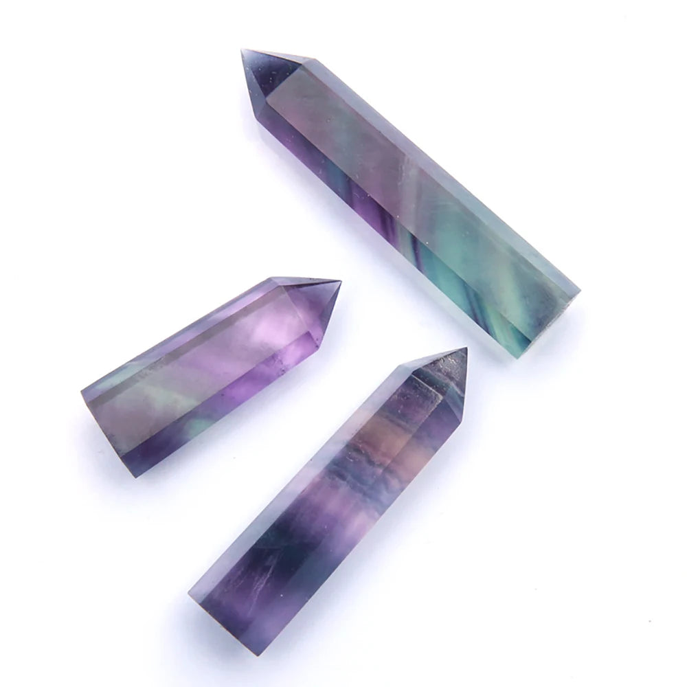 Natural Stone & Crystal Point Wands — Rose Quartz & Amethyst