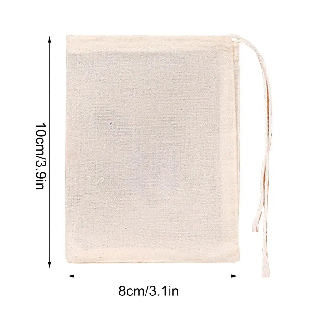 10 / 20 Pcs Reusable Tea & Spice Bags — Natural Cotton Drawstring Filters