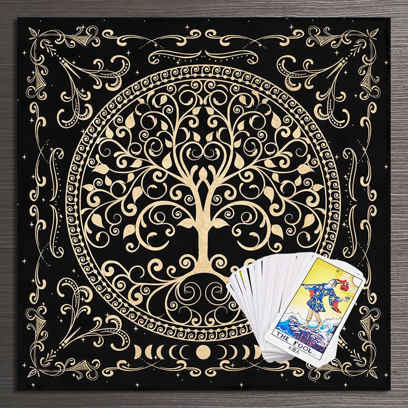 Tree of Life Altar Cloth — Tarot & Ritual Tablecloth