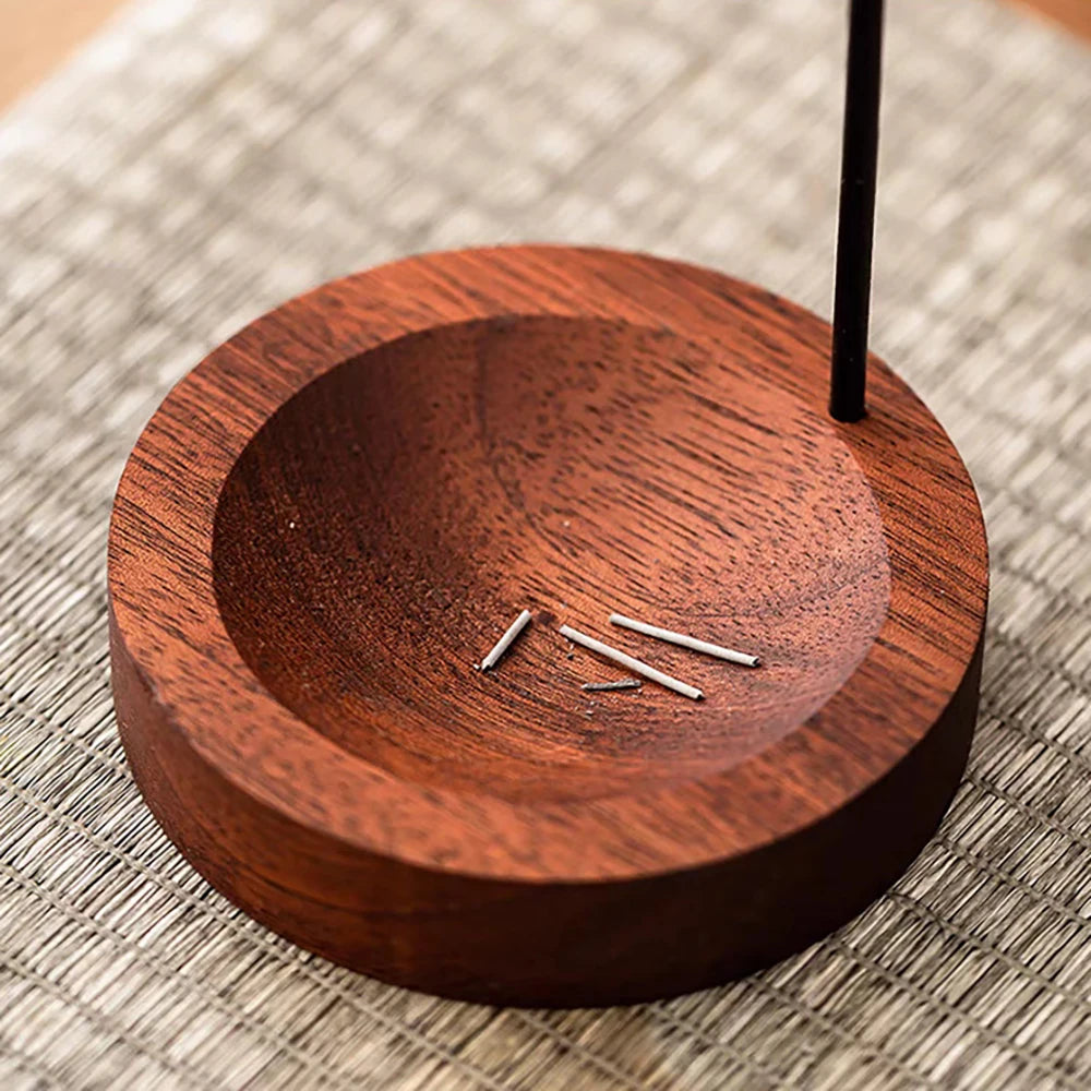 Upside-Down Wooden Incense Holder — Anti-Ash Catcher