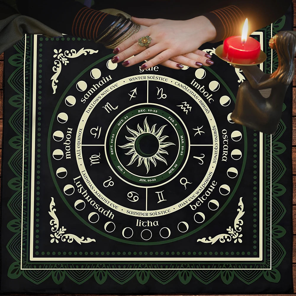 Witchcraft Goddess Altar Cloth — Five-Pointed Star Tarot Tablecloth
