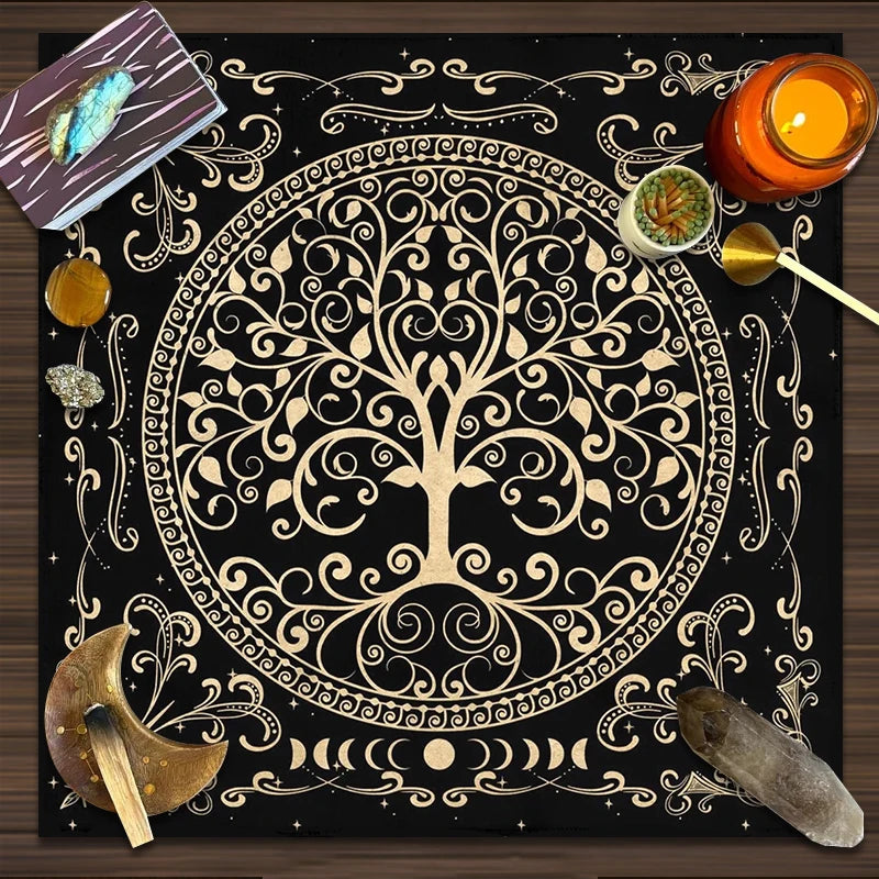 Tree of Life Altar Cloth — Tarot & Ritual Tablecloth