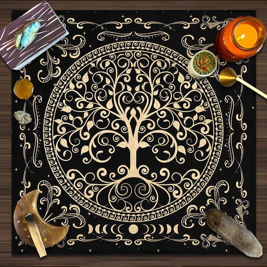 Tree of Life Altar Cloth — Tarot & Ritual Tablecloth