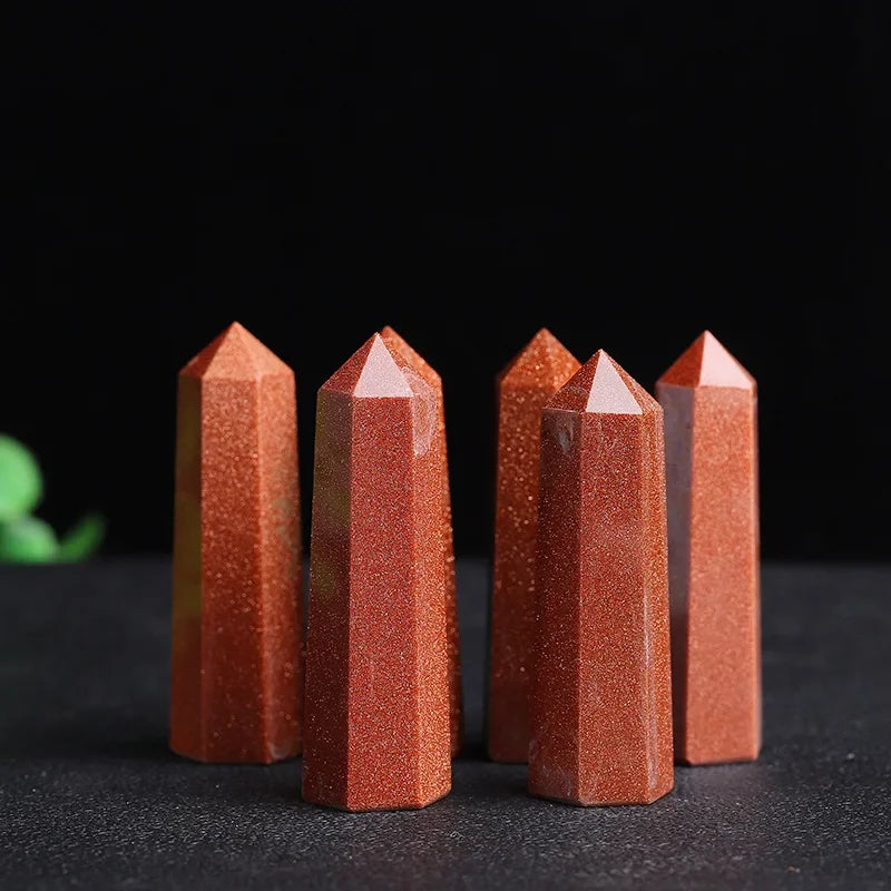 Natural Stone & Crystal Point Wands — Rose Quartz & Amethyst