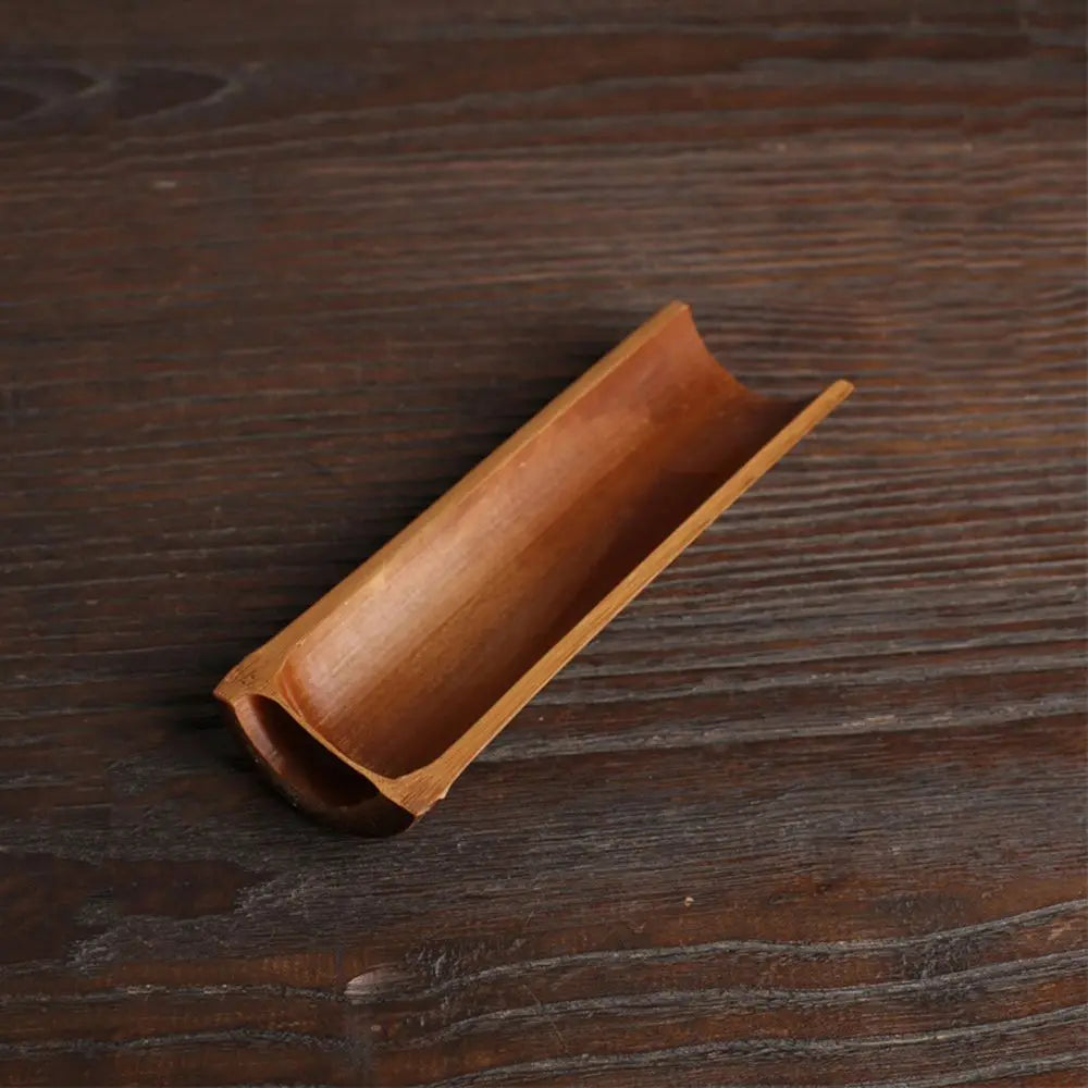 Japanese-Style Natural Bamboo Tea Scoop — Handcrafted Rattan Tea Shovel