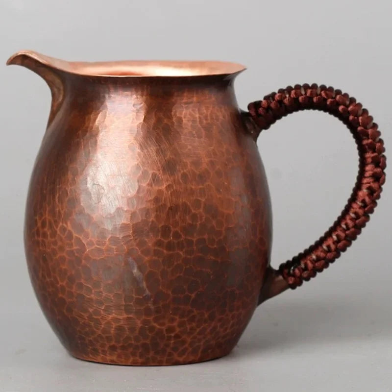 Vintage Pure Copper Tea Mug — Hammered Texture & Handcrafted Design