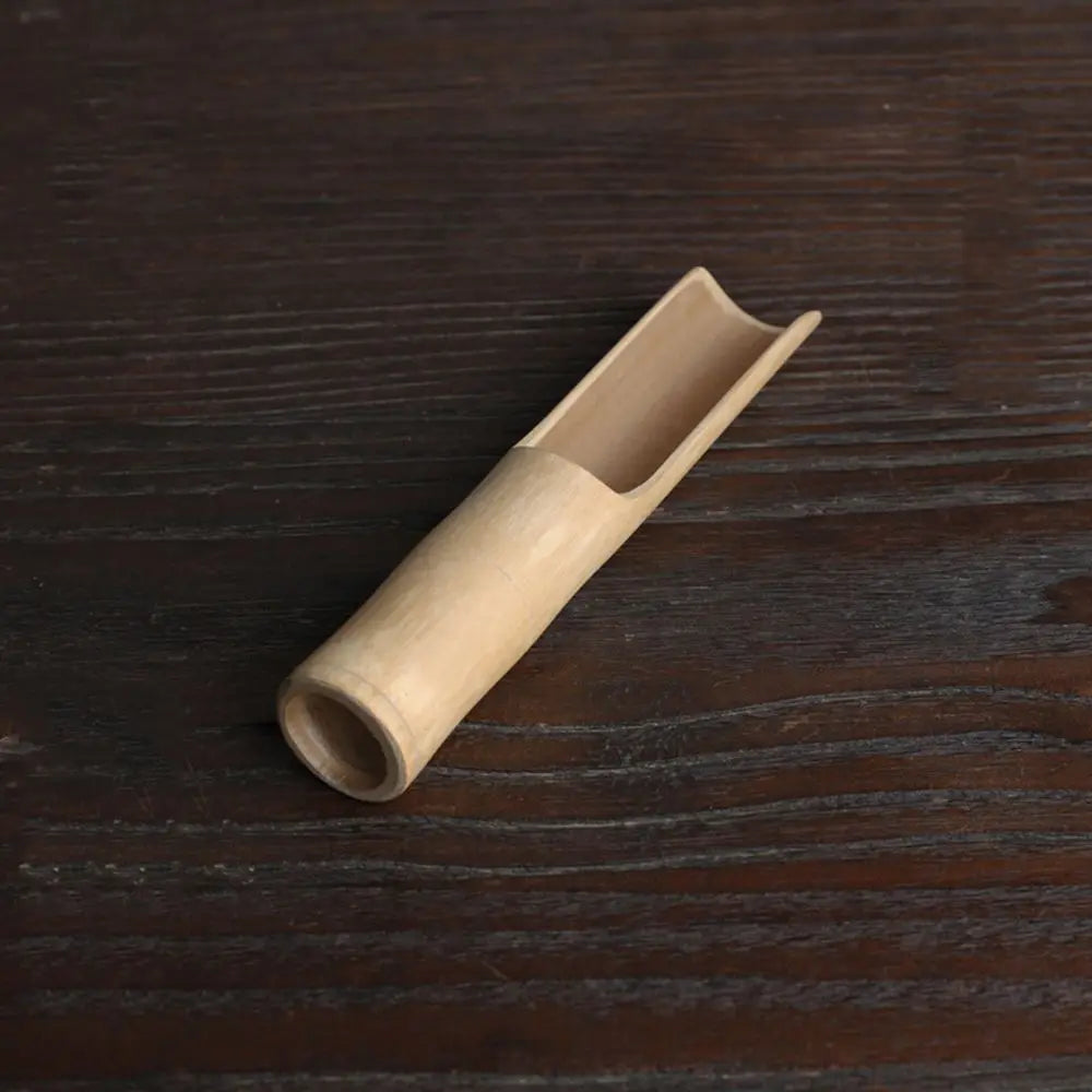 Japanese-Style Natural Bamboo Tea Scoop — Handcrafted Rattan Tea Shovel