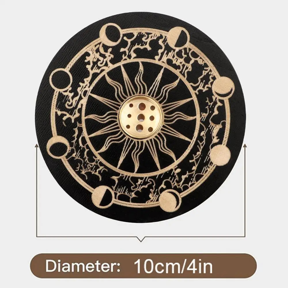 Wooden Incense Stick Holder — 9-Hole Tray for Yoga & Home