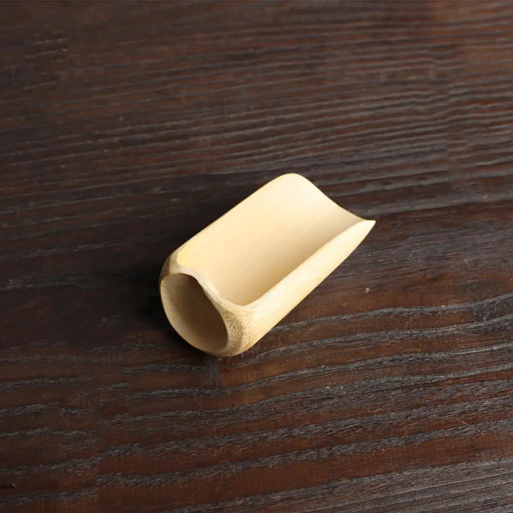 Japanese-Style Natural Bamboo Tea Scoop — Handcrafted Rattan Tea Shovel