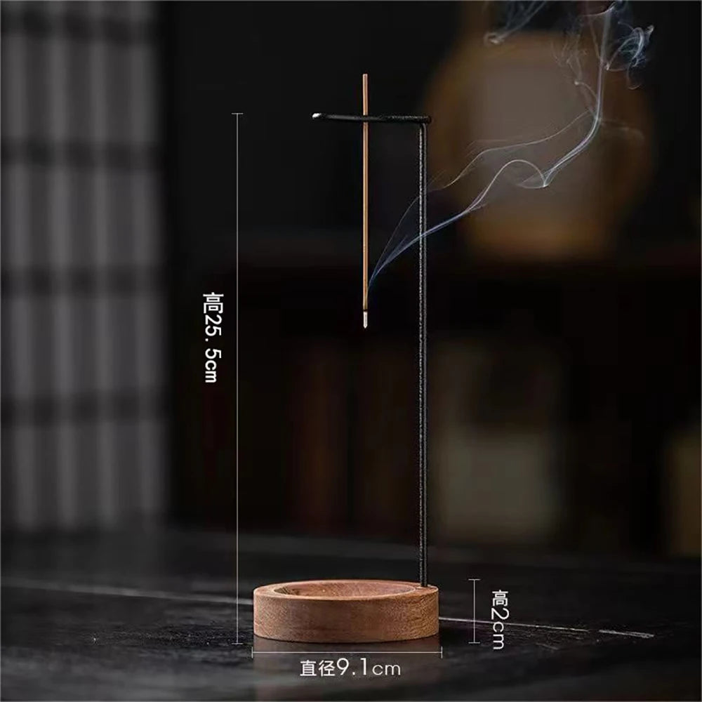 Upside-Down Wooden Incense Holder — Anti-Ash Catcher