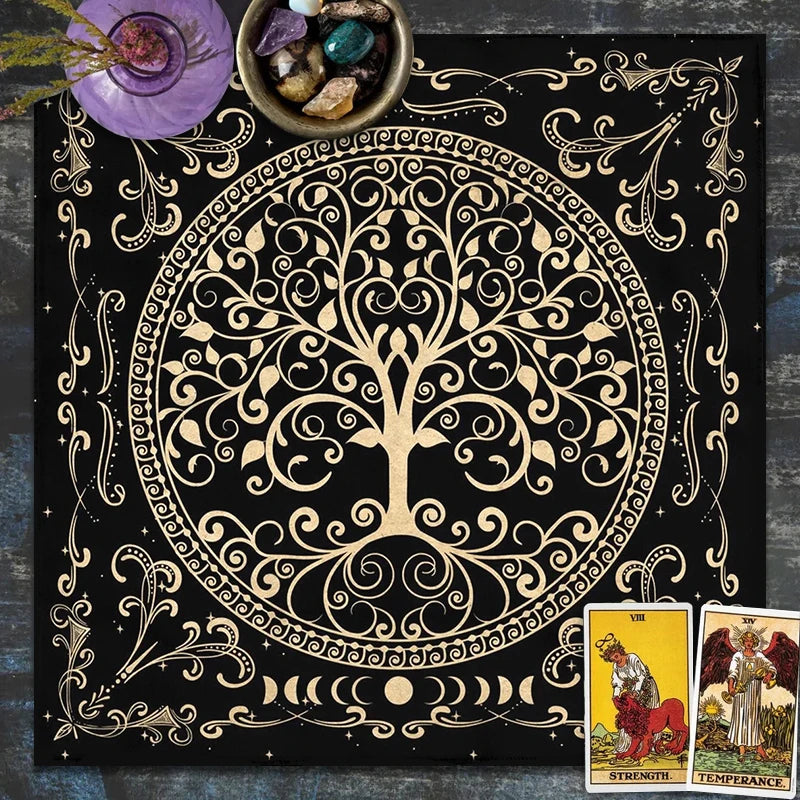 Tree of Life Altar Cloth — Tarot & Ritual Tablecloth
