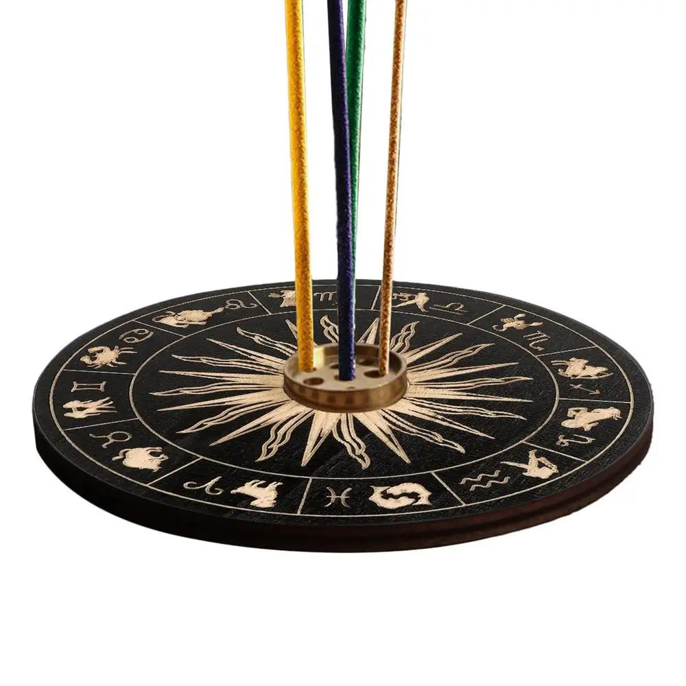 Wooden Incense Stick Holder — 9-Hole Tray for Yoga & Home
