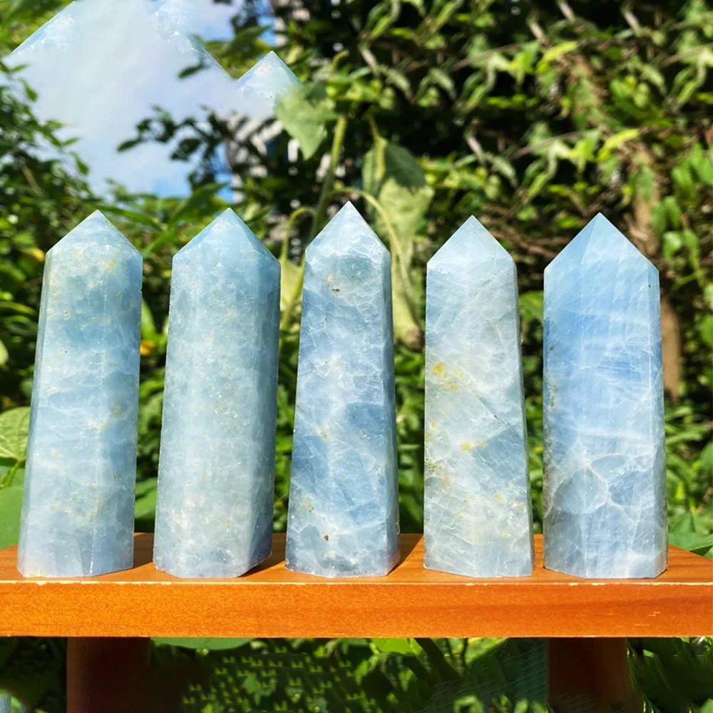 Natural Stone & Crystal Point Wands — Rose Quartz & Amethyst