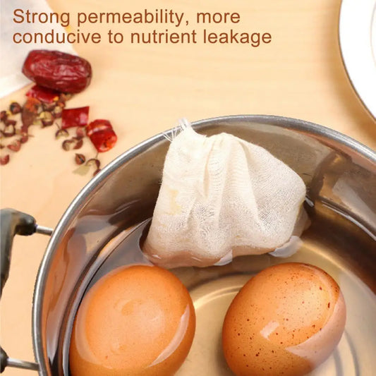 10 / 20 Pcs Reusable Tea & Spice Bags — Natural Cotton Drawstring Filters