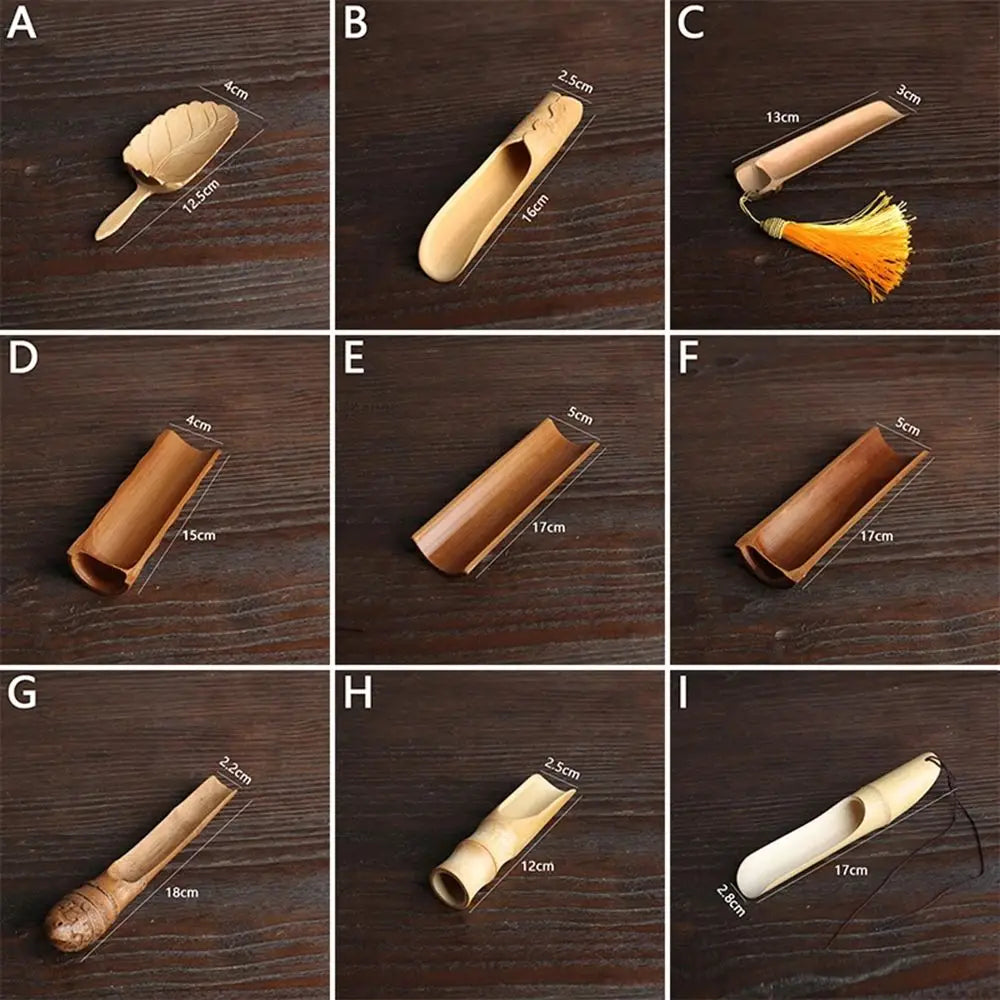 Japanese-Style Natural Bamboo Tea Scoop — Handcrafted Rattan Tea Shovel