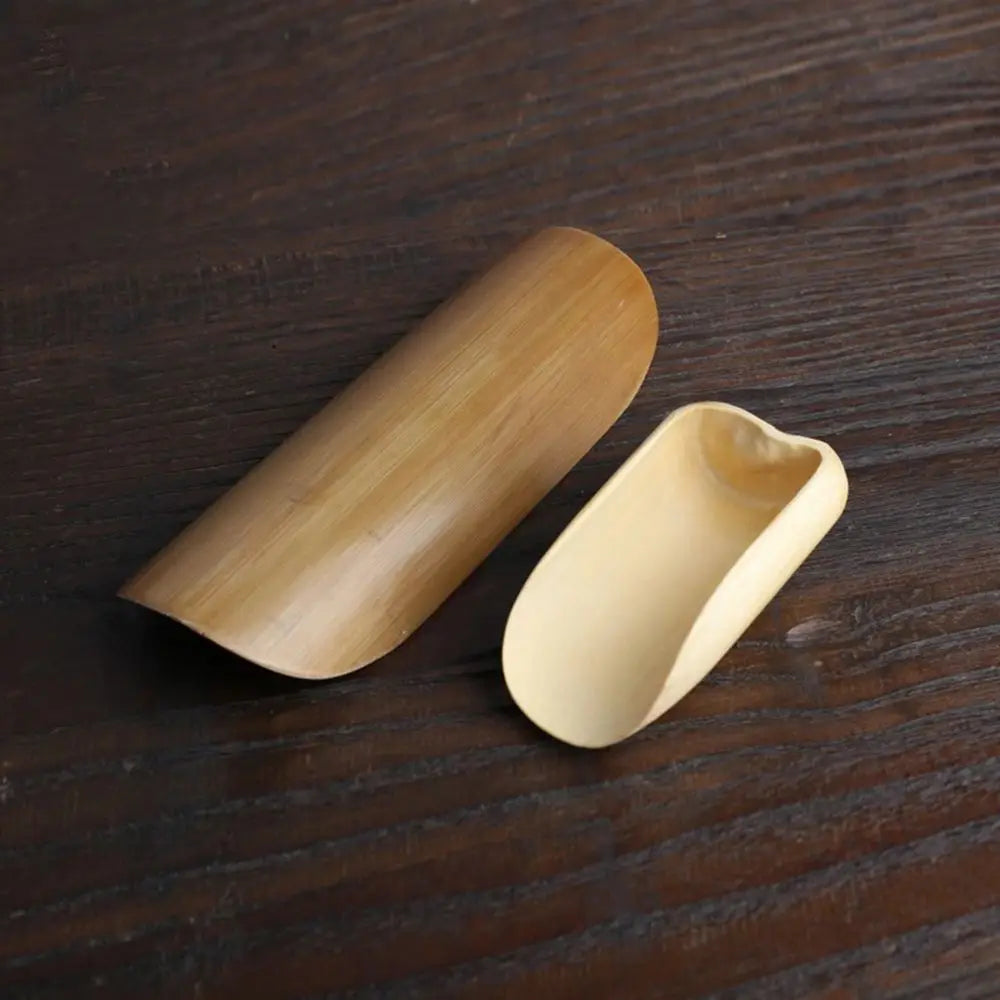 Japanese-Style Natural Bamboo Tea Scoop — Handcrafted Rattan Tea Shovel