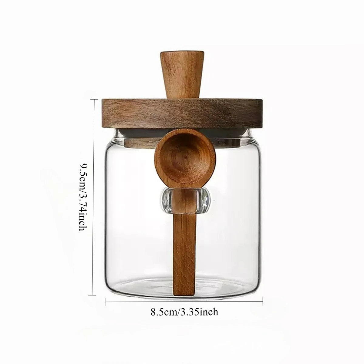 Glass Sealed Storage Jar — Wooden Lid & Spoon