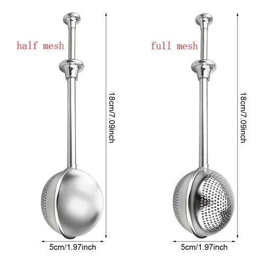 2 Pcs Stainless Steel Tea Strainers — Fine Mesh Infuser Set (Full + Half)