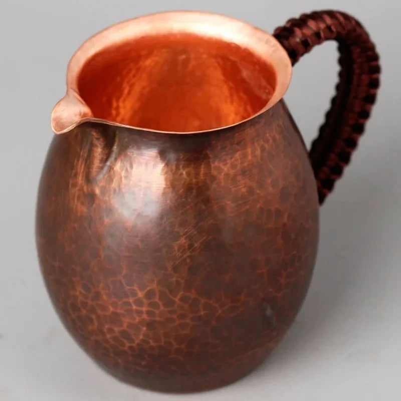 Vintage Pure Copper Tea Mug — Hammered Texture & Handcrafted Design