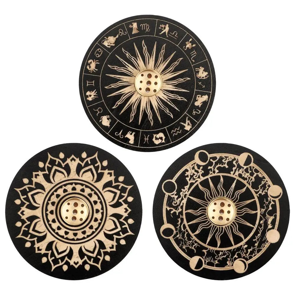 Wooden Incense Stick Holder — 9-Hole Tray for Yoga & Home